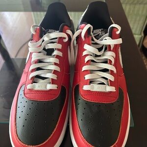Nike Air Force 1 Men's Red and Black Sneakers Sz 12.5 NEVER WORN
